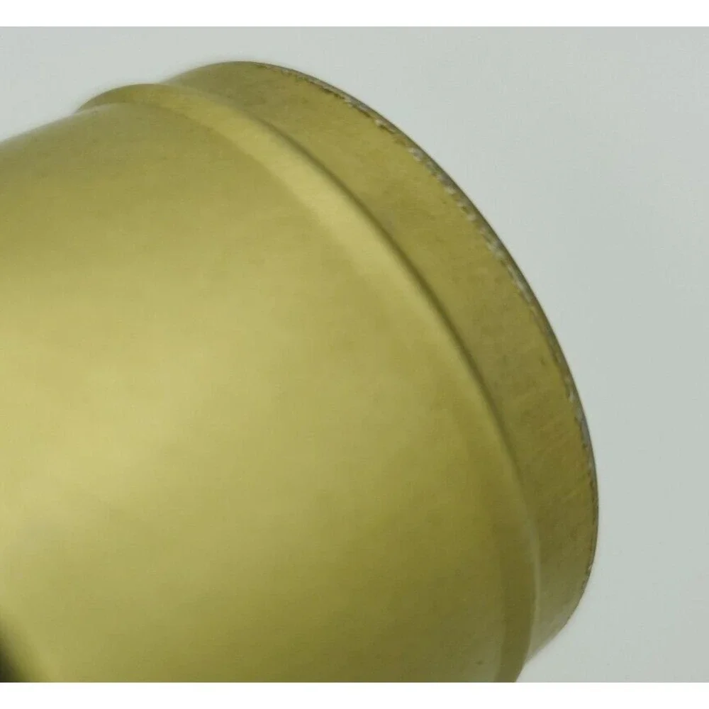 Paddywax Cedarwood and Teak White 2 oz Candle Gold Metal Tin Scratched Triangle‎